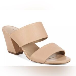 Vince Benetta Tan Leather Leather Slide Sandals
